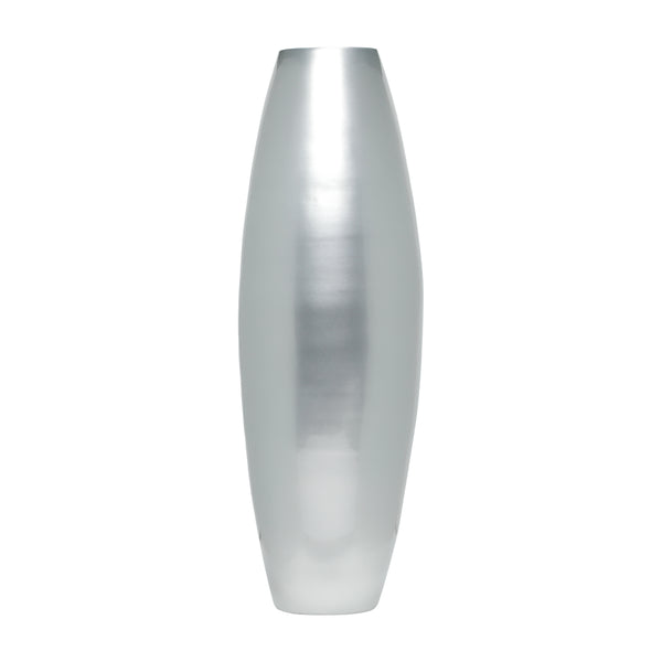 Handmade Bamboo Floor Vase - Cylinder Design | Silver