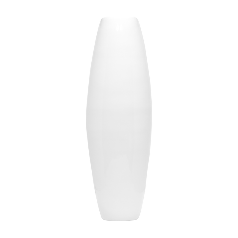 Handmade Bamboo Floor Vase - Cylinder Design in White
