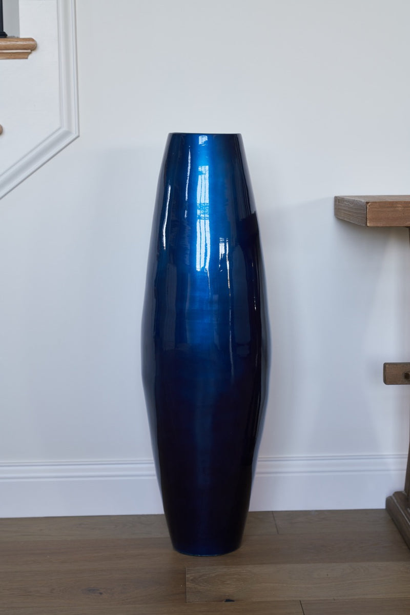 36 Bamboo Cylinder Floor Vase - Dark Blue