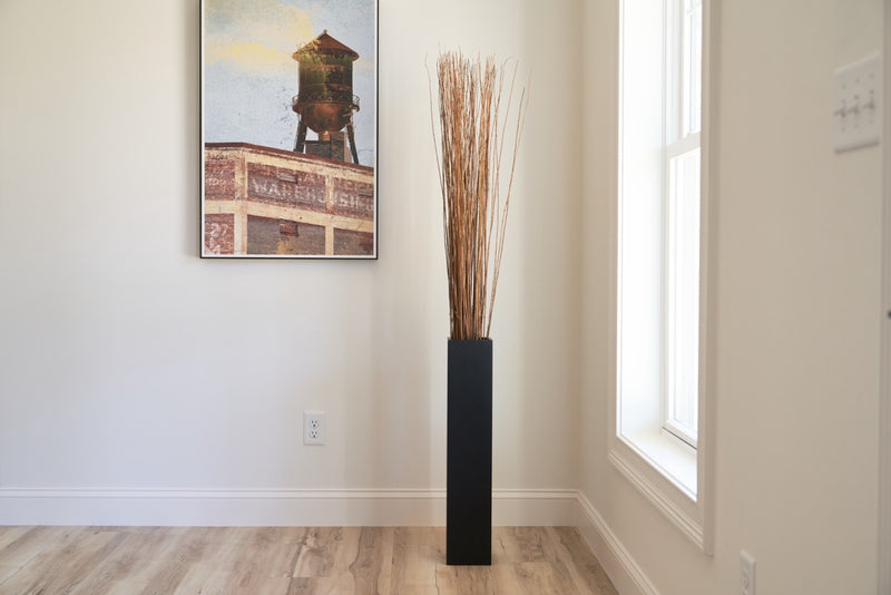 Rectangle Tall Floor Vase | Solid Black