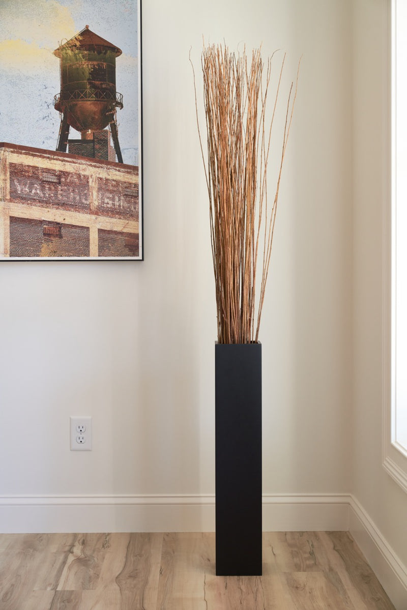 Rectangle Tall Floor Vase | Solid Black