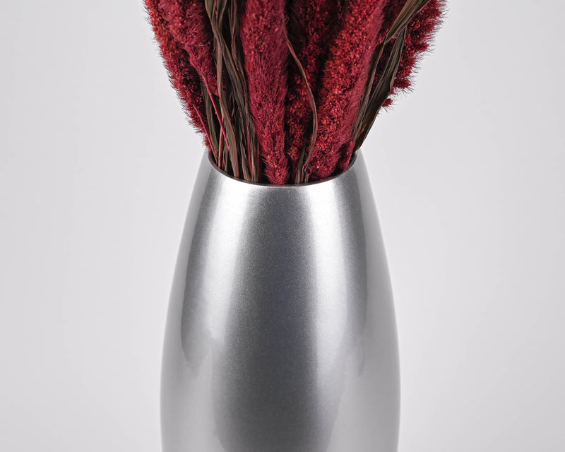 Small Bamboo Floor or Table Vase Handmade Vase  | Silver