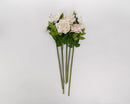Blush dried peony spray with soft petals and green leaves, 12 stems for wholesale bulk arrangements.