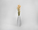 Natural blond dried bunny tails grass arranged in a textured gray vase, showcasing bulk wholesale bunches.