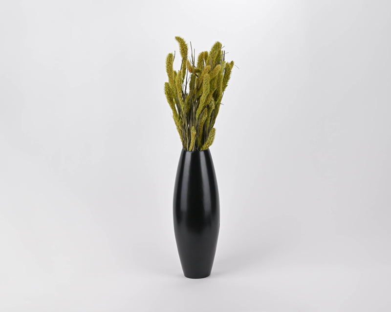 Small Bamboo Floor or Table Vase Handmade Vase | Matte Black