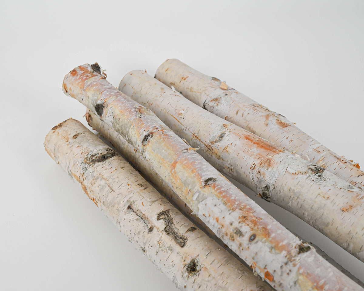 Wilson White Bich Decoative Poles - Natual Wood Bak Kiln