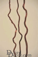 Bulk dried natural corkscrew willow branches in mahogany brown with twisted, curly shapes.