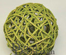Dried natural curly willow topiary ball coated with green moss for wholesale bulk decor.