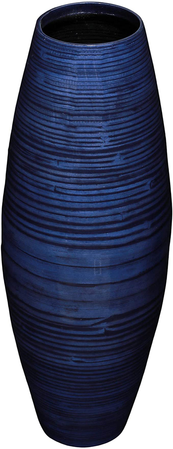 27 Bamboo Cylinder Floor Vase - Dark Blue