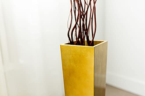 Rectangle Wood Floor Vase | Solid Colors Available