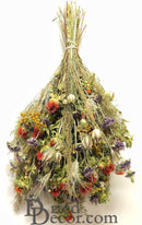 XL dried natural flower bouquet in bulk with mixed colorful blooms and stems tied together.