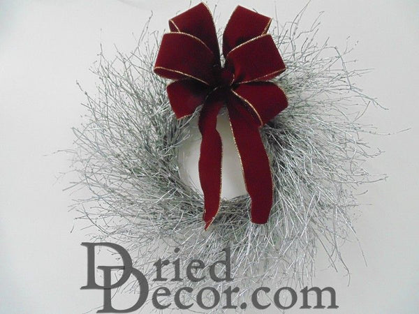 Silver Quail Brush Wreath - Christmas Wreath