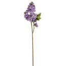 25" lilac spray with purple dried flowers and green natural leaves, bulk wholesale stems.