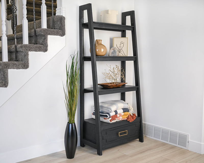 Small Bamboo Floor or Table Vase Handmade Vase | Matte Black
