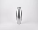 Silver handmade bamboo vase with smooth finish, ideal for dried natural decor, wholesale bulk.