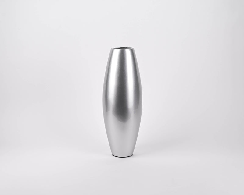 Small Bamboo Floor or Table Vase Handmade Vase  | Silver
