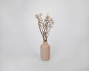 Natural dried tallowberries with long stems arranged in a beige ceramic vase, bulk wholesale set of 12 bunches.