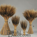 Four dried natural wheat stacks in varying sizes, tied at the base, ideal for wholesale bulk seasonal decor.
